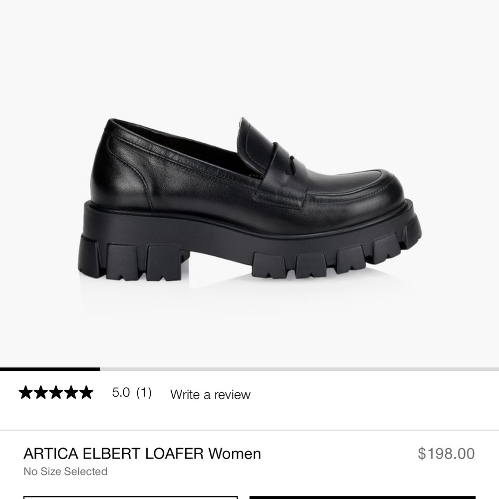 Black chunky leather loafer